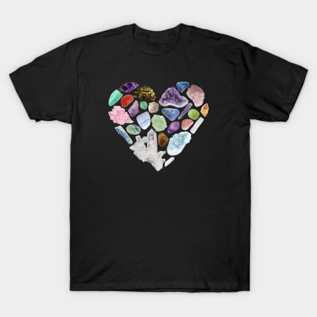 I Heart Crystals! T-Shirt by Steve's Reiki Shop